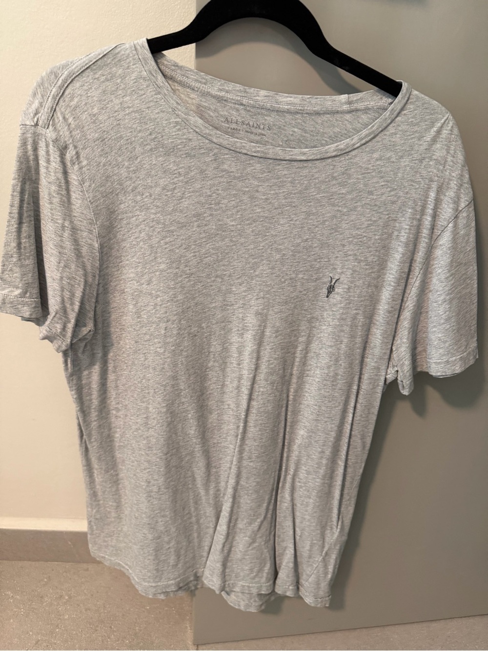All Saints Men's Crew Neck T-Shirt - Light Gray Heather